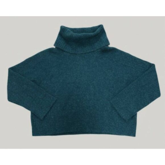 & other stories womens small teal green sweater soft alpaca wool mockneck chic - Picture 5 of 9